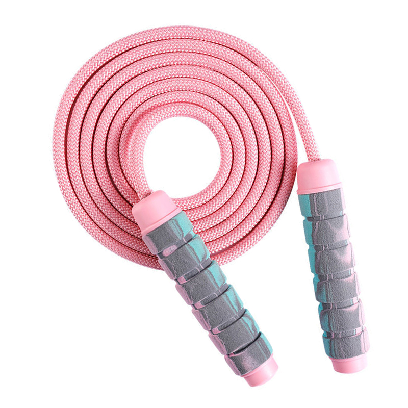 China Wholesale Jump Rope Supplier Manufacturers Suppliers - Adjustable Length 9mm Pink Cotton skipping Rope graffiti foam handle weight jump rope – Bangyi