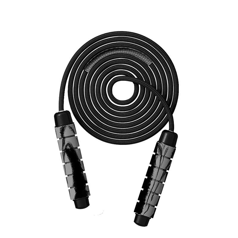 China Wholesale Skipping Rope Jump Manufacturers Suppliers - Weighted Cotton 6mm Jump Rope Workout Skipping Rope black color – Bangyi